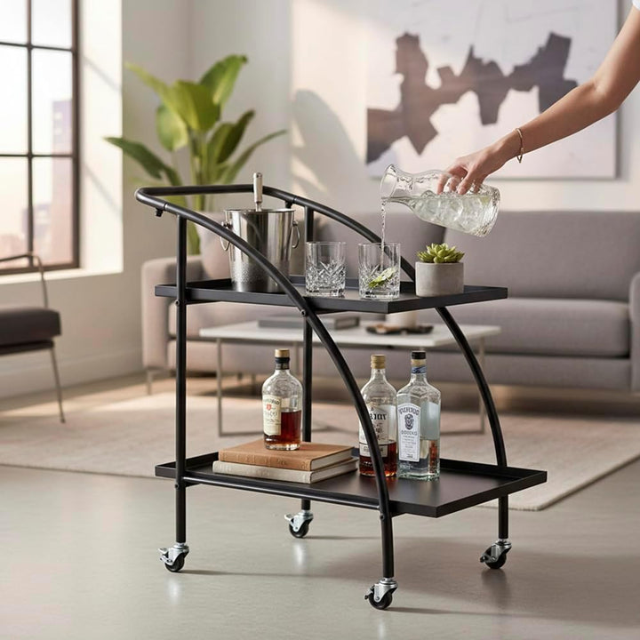 HAKU Servierwagen schwarz, Metall - Masse: B 68 x H 71 x T 42 cm, Style: Modern