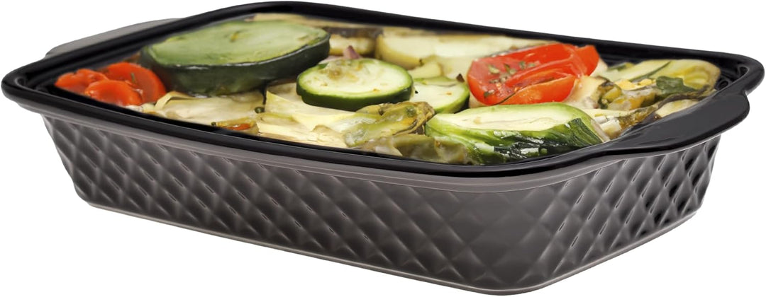 4BIG.fun Speisewärmer aus Keramik 3 L Chafing Dish Buffet-Set Keramik-Chafer Buffetwärmer Warmhalteb