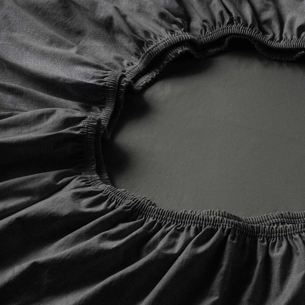 ESTELLA Spannbetttuch Samt Velours | Schiefer | Frottee | 200x200 cm | passend für Matratzen 180-200