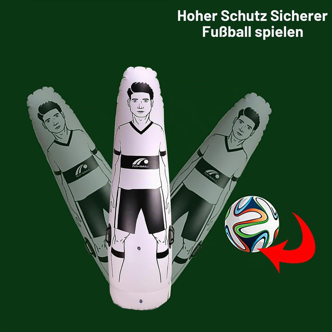 1,75 m Aufblasbare Spielpuppe für Fussballtraining, aufblasbarer Fussball, Boxsack für Fussballtrain