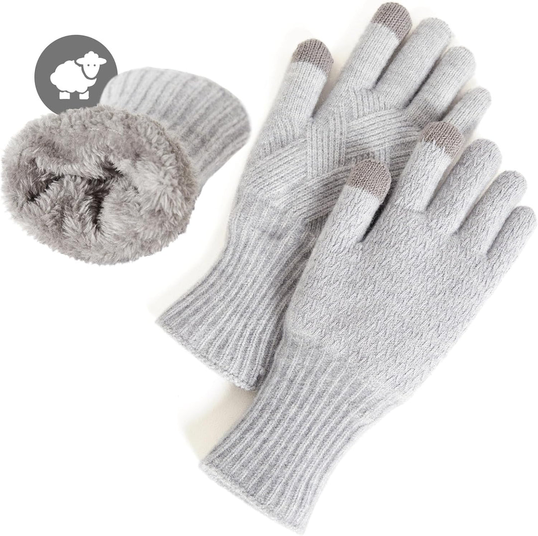 MAGISDU Handschuhe Damen Winter Warm Thermohandschuhe Fleecefutter Merino Wolle Touchscreen Doppelsc