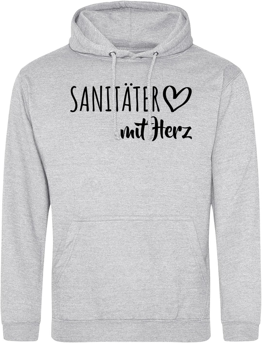 huuraa Unisex Hoodie Sanitäter mit Herz Pullover Vegan Grösse 3XL Heather Grey mit Motiv für die tol