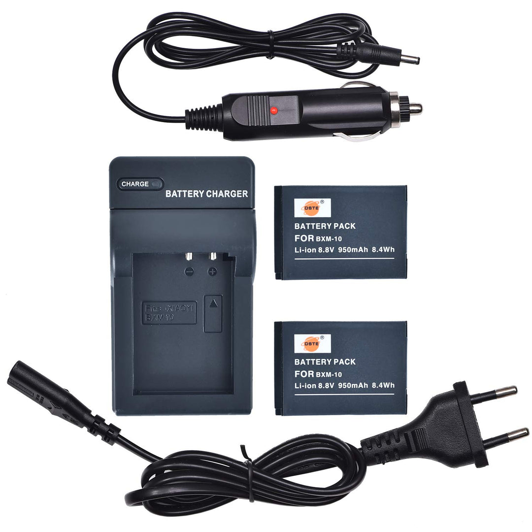 DSTE® 2-Pack Ersatz Batterie BXM-10 und DC175E Reise Ladegerät Compatible für XiaoYi BXM-10,XiaoYi Y