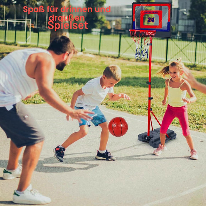 Basketballkorb Indoor Outdoor für Kinder Höhenverstellbar 107cm-189cm, Basketball Korb Set Spielzeug