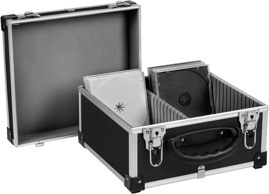 CD Koffer für 40 Standard CD Cases - 29,5 x 29 x 18,5 cm - Schwarz 40 CD's schwarz, 40 CD's schwarz