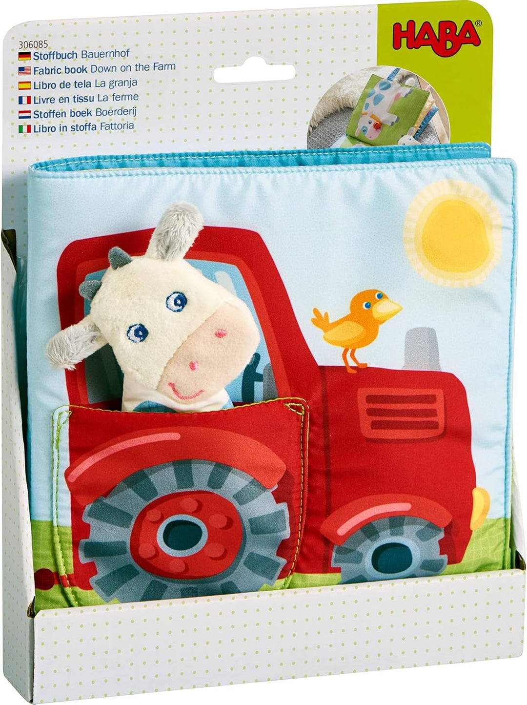 HABA 306085 - Stoffbuch Bauernhof, Babybuch ab 6 Monaten, Bunt