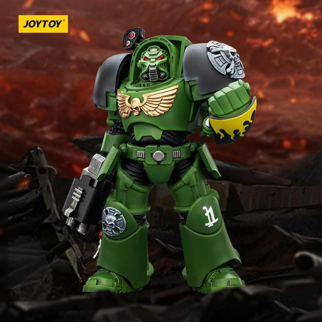 JOYTOY Warhammer 40K Salamanders Terminator 2 with Power Fist and Storm Bolter 1/18 Action Figur，Sam