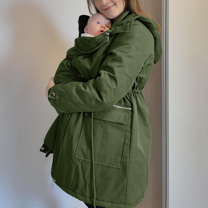 Generisch 3 In 1 Umstandsjacke Tragejacke mit Babyeinsatz Wintermantel Trageeinsatz Jacke Jackenerwe