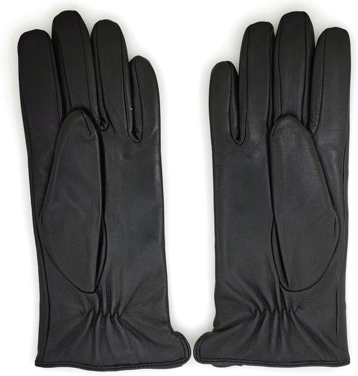 ZLUXURQ Damen Weiche Echte Lammfell Leder Touchscreen Winter Fahrhandschuhe Kaschmir Oder Wolle gefü