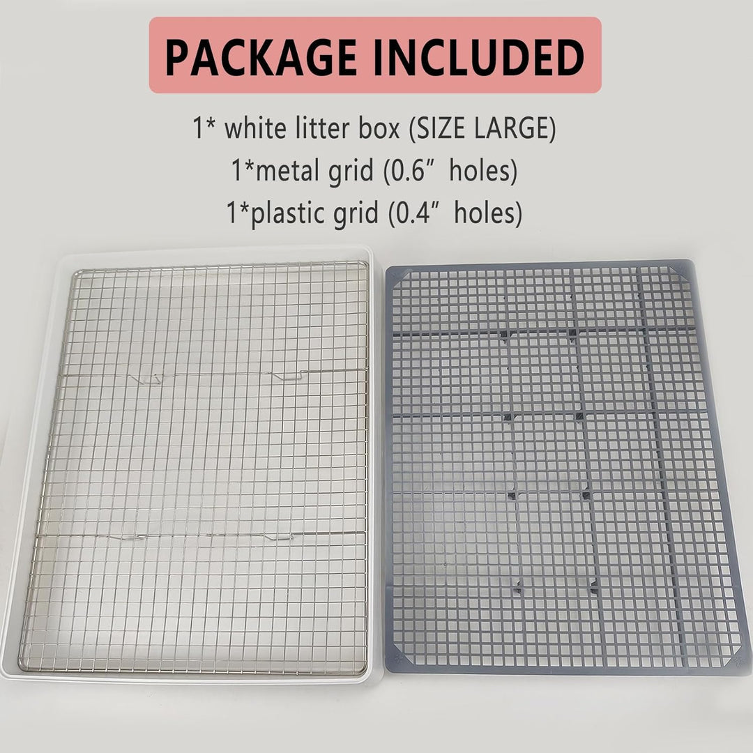 Oncpcare 22x18 Super Grosse Kaninchentoilette mit 2 Rosten (Metall &amp; Kunststoff), Hasenklo für Käfig