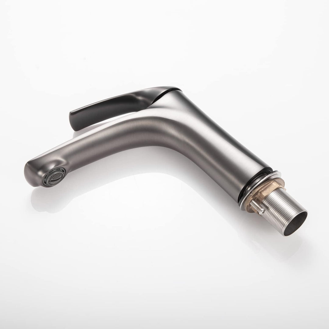 INEX EUROPA Grauer Waschtischarmatur aus Metall, mit 5 Jahren Garantie EDM 33188L aus unbehandeltem