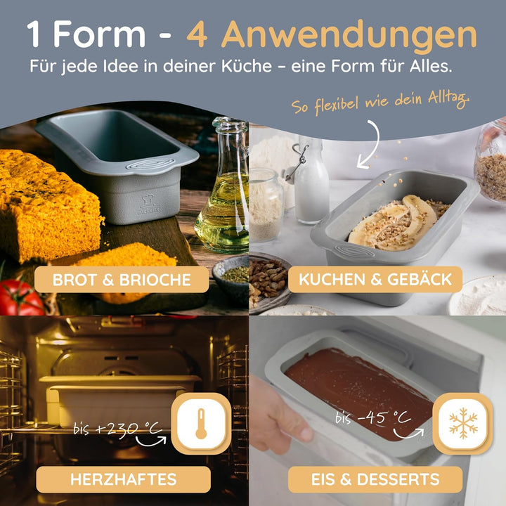 Backefix 32cm Silikon Kastenform XXL, 1500g Brot backen Form, die Original Silikon Brotbackform gros