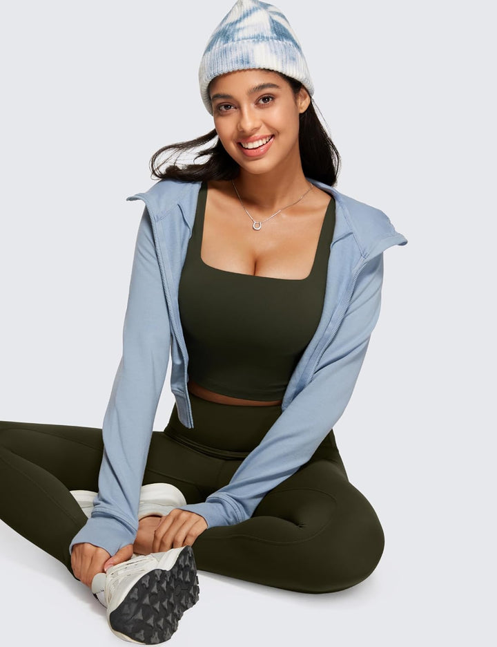 CRZ YOGA Damen Butterluxe Sport BH Gepolstert Ohne Bügel Crop Tops Atmungsaktive Yoga Tank Top Fitne