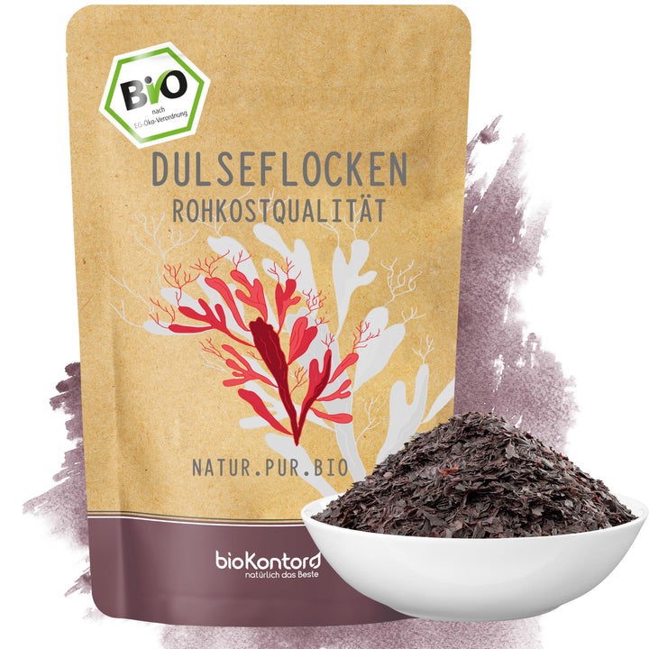 BIO Dulse Flocken 100g aus dem Atlantik | Dulse Algen aus Wildsammlung | 100% naturrein - Rohkost |