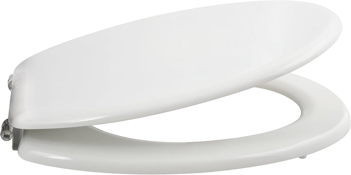 MSV WC Sitz Toilettendeckel MDF Holzkern "Uni weiss" Scharniere aus Edelstahl - hochwertige und stab