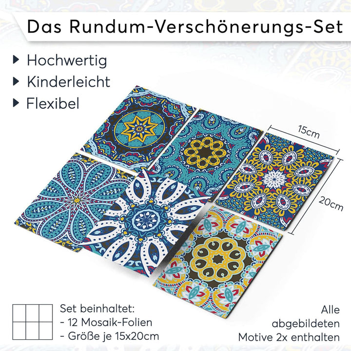 CREATISTO Klebefliesen Stickerfliesen Fliesenfolie - Aufkleber Sticker für Wandfliesen I Klebefliese