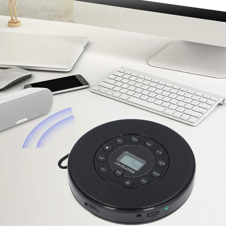 Tragbarer CD-Player, Kompakter Bluetooth-CD-Player mit Lautsprecher, Anti-Skip, Integriertes Mikrofo