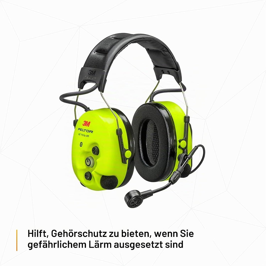 3M Gehörschutz-Headset PELTOR WS ProTac XPI, Kopfbügel, Bluetooth, gelb 7100196045 (Kapselgehörschut