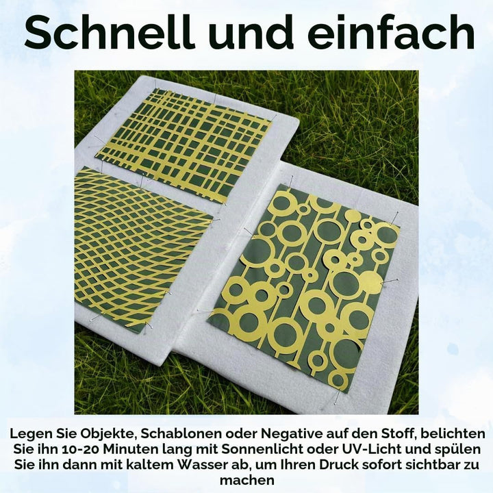 Vorbehandelte Jacquard-Cyanotypie-Blätter, Spezial, blauer UV-Druck, 10-Blatt-Packung 10 Pack, 10 Pa
