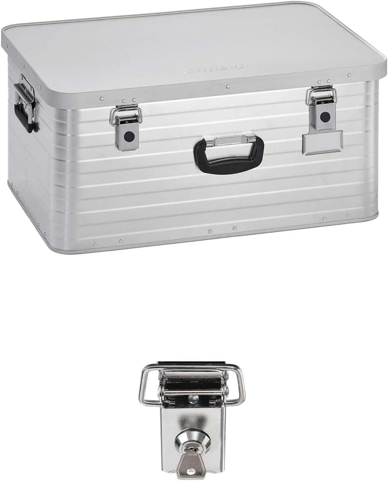 Enders Alubox 80 L mit Schloss Set - Aluminium Box 1 mm Wandstärke, spritzwasserdicht, stapelbar - A