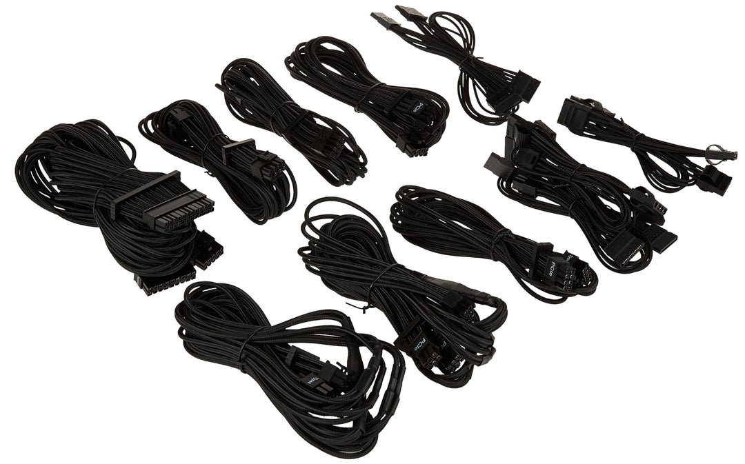 Corsair Premium Sleeved Netzteil Pro-Kabel-Set Typ4 (Generation 4-Serie) Schwarz Pro-Set Schwarz, Pr
