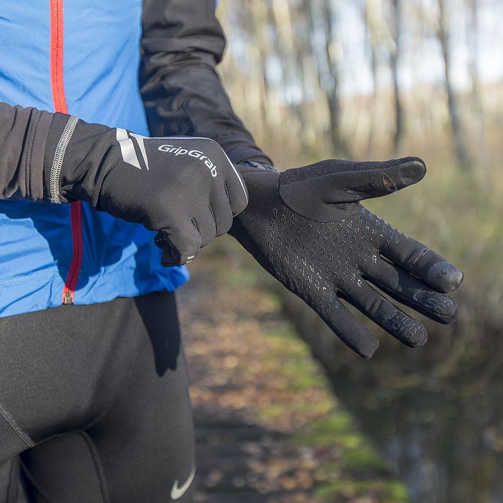 GripGrab Running Expert Vollfinger Winter Touchscreen Laufhandschuhe Jogging Handschuhe Laufen Hi-Vi