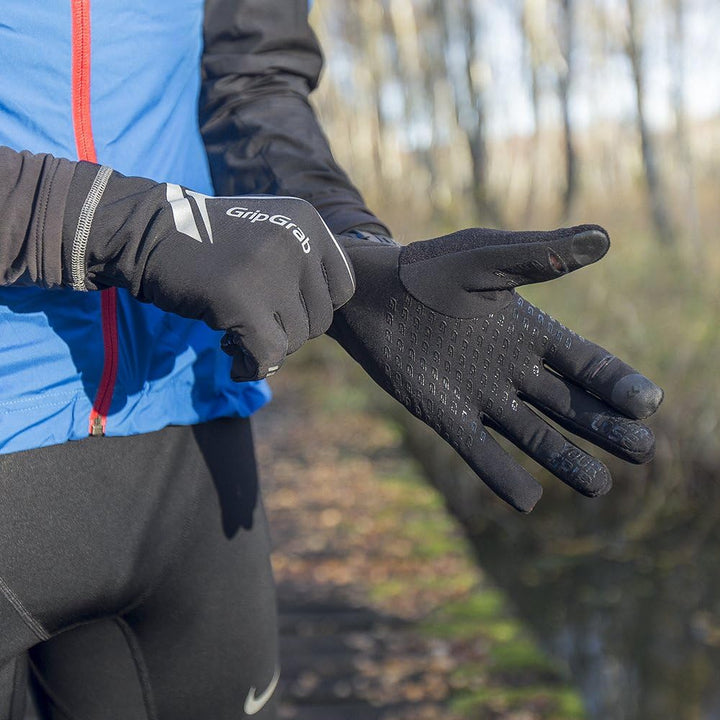 GripGrab Running Expert Vollfinger Winter Touchscreen Laufhandschuhe Jogging Handschuhe Laufen Hi-Vi