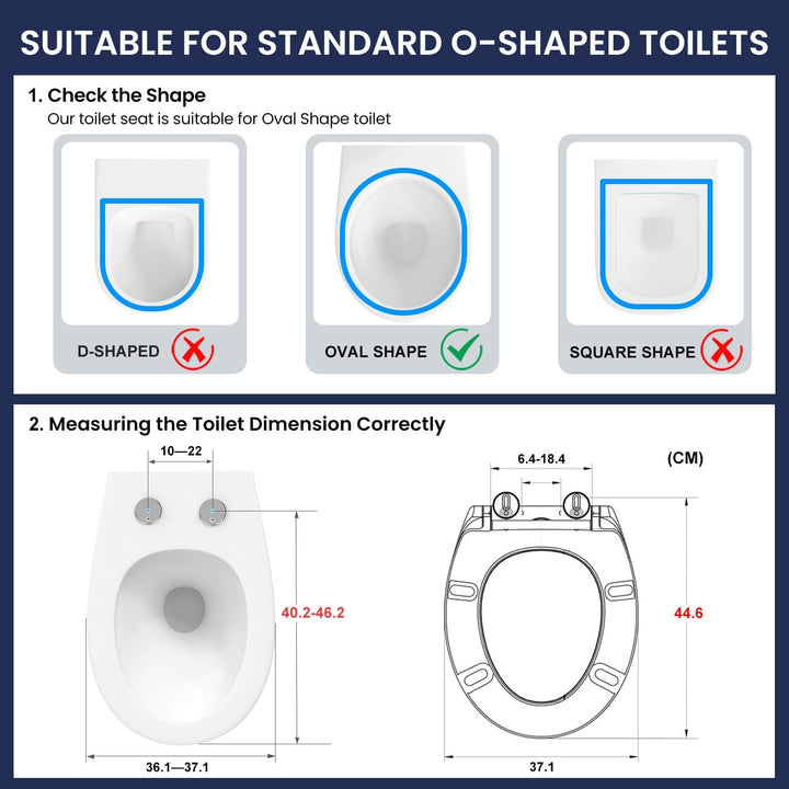 YEAUPE PRO Toilettendeckel mit Absenkautomatik O Form, WC-Sitz mit Quick-Release-Funktion und Softcl