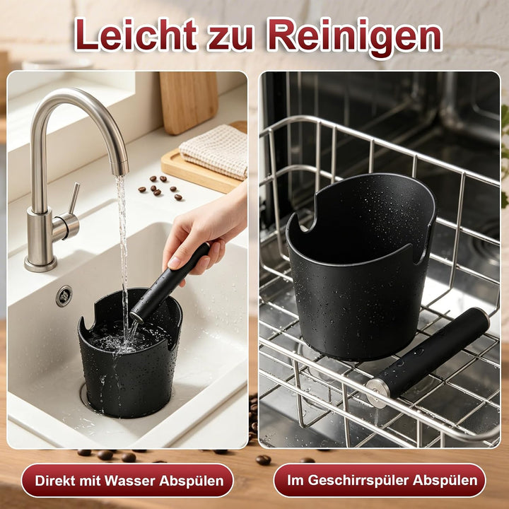 Abklopfbehälter für Siebträger Set, 6PCS Kaffeesatz Abschlagbehälter mit Tampermatte, Kaffeestampfer