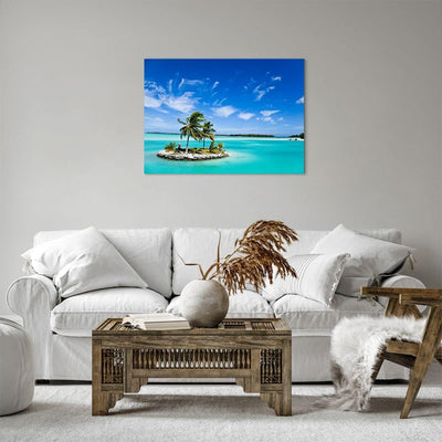 Bilder auf Leinwand Tahiti Insel Bora entspannend Leinwandbild 70x50cm Wandbilder Dekoration Wohnzim