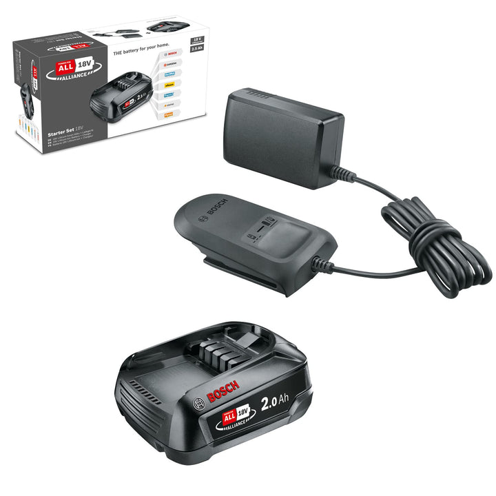 Bosch Akku und Ladegerät Starter Set 18V (1x Akku 2,5 Ah, AL 18V-20 Ladegerät, 18 Volt System, im Ka