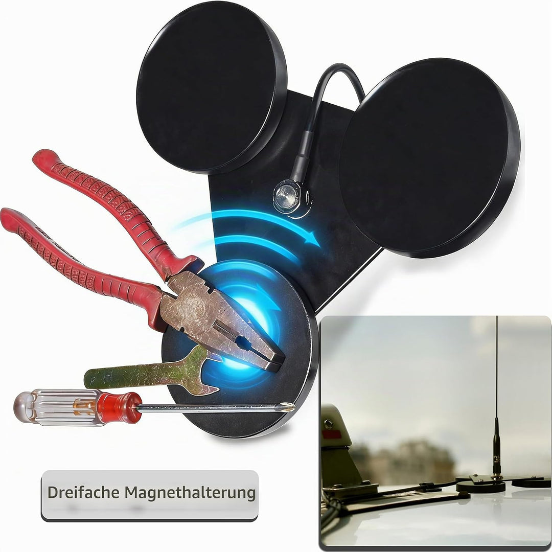 HYS CB-Antennen-Magnethalterung Magnetbasis 5 m RG58-Kabel, PL259-Stecker im Lieferumfang enthalten
