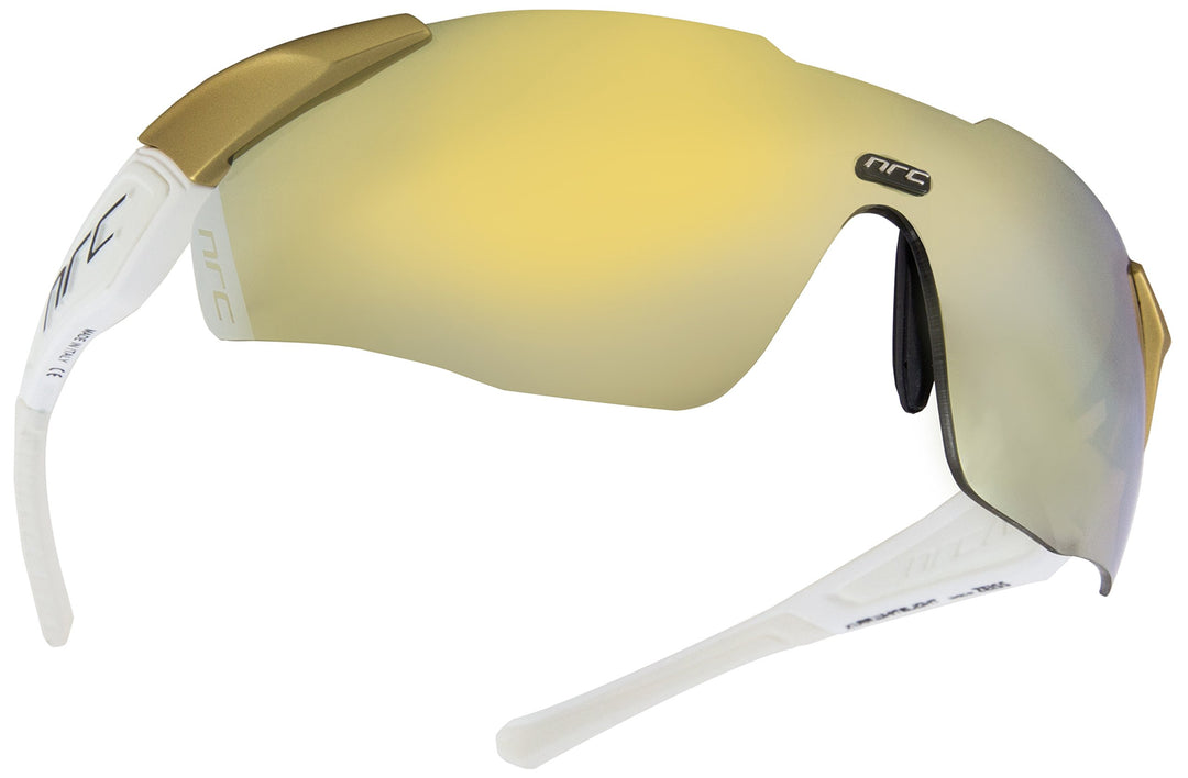 NRC Sportbrille x1rr Race Ready, Brille Unisex – Erwachsene, Gold/weiss, Einheitsgrösse
