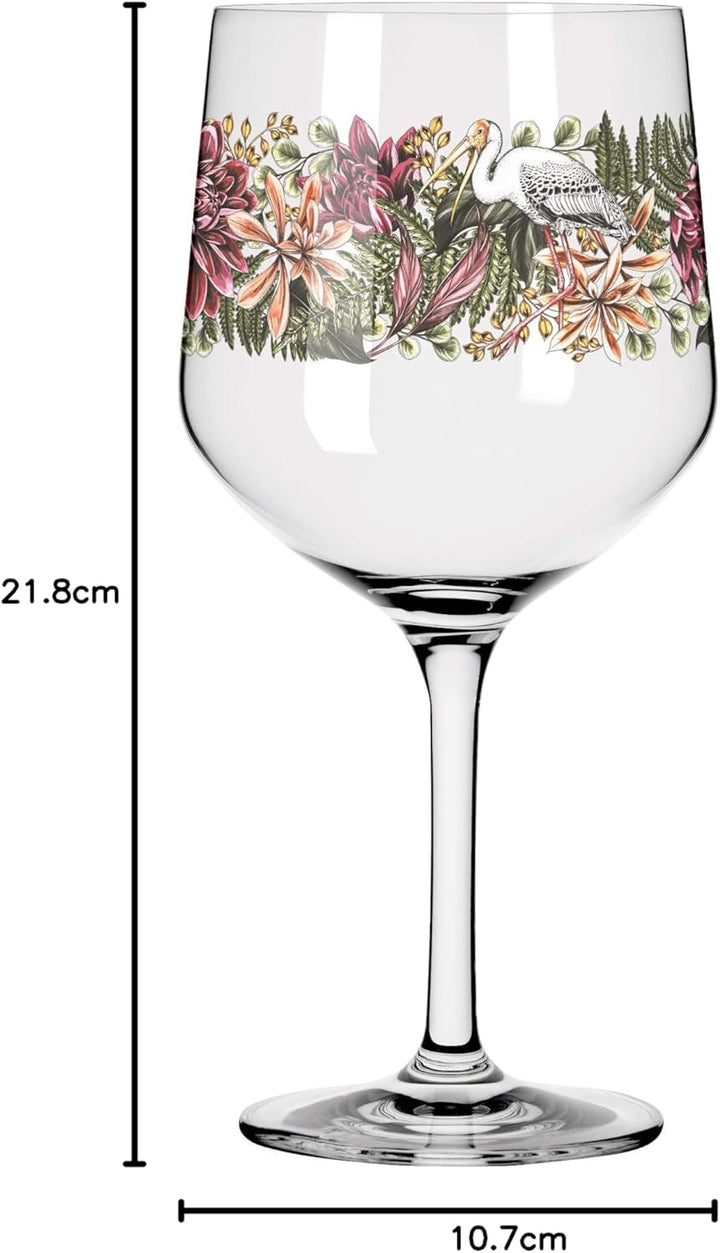 RITZENHOFF 3691001 Gin-Glas 700 ml - Serie Schattenfauna Set Nr. 1 – 2 Stück, Storch & Schmetterling