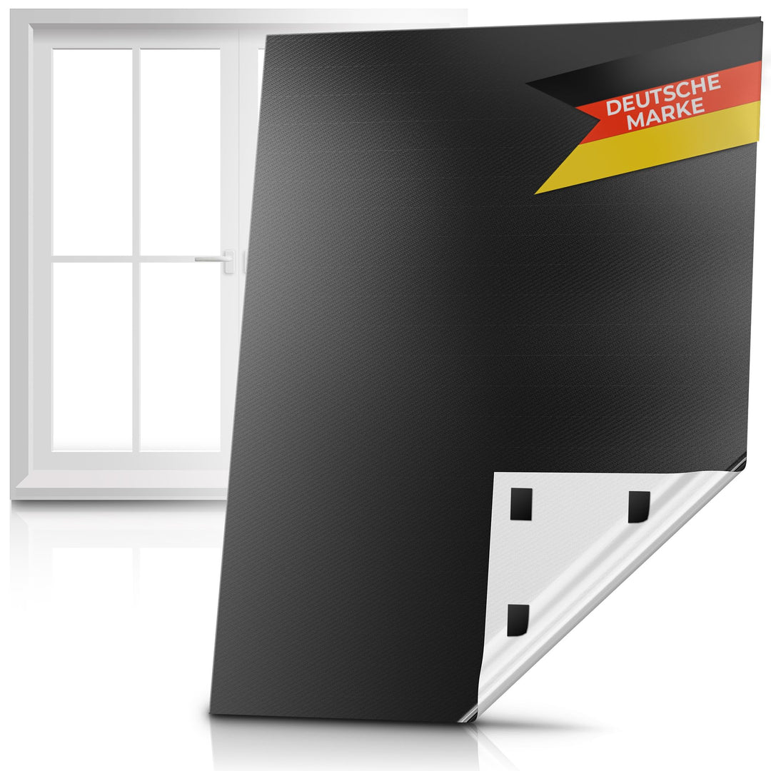 Xcelenze - Fenster Verdunkelung 100% lichtundurchlässig | 2m x 1,45m schwarz | Sonnenschutz Dachfens