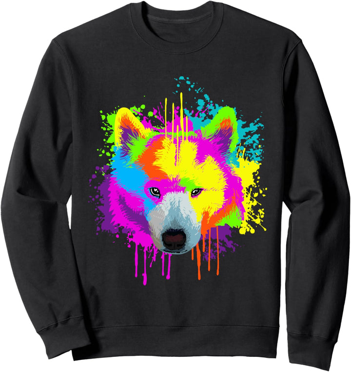 Splash Art Samojede Hundehalter Geschenkidee Hunde Sweatshirt
