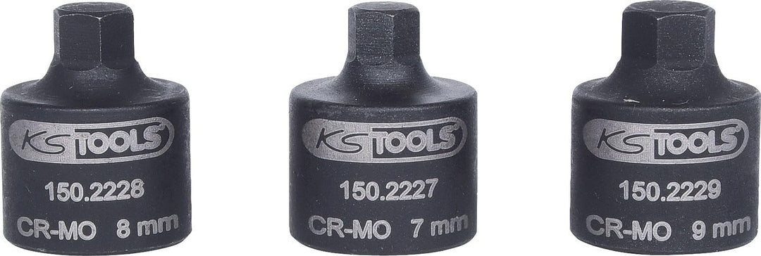KS Tools 150.2225 3/8" Bremssattel-Stecknuss-Satz, 3-tlg.