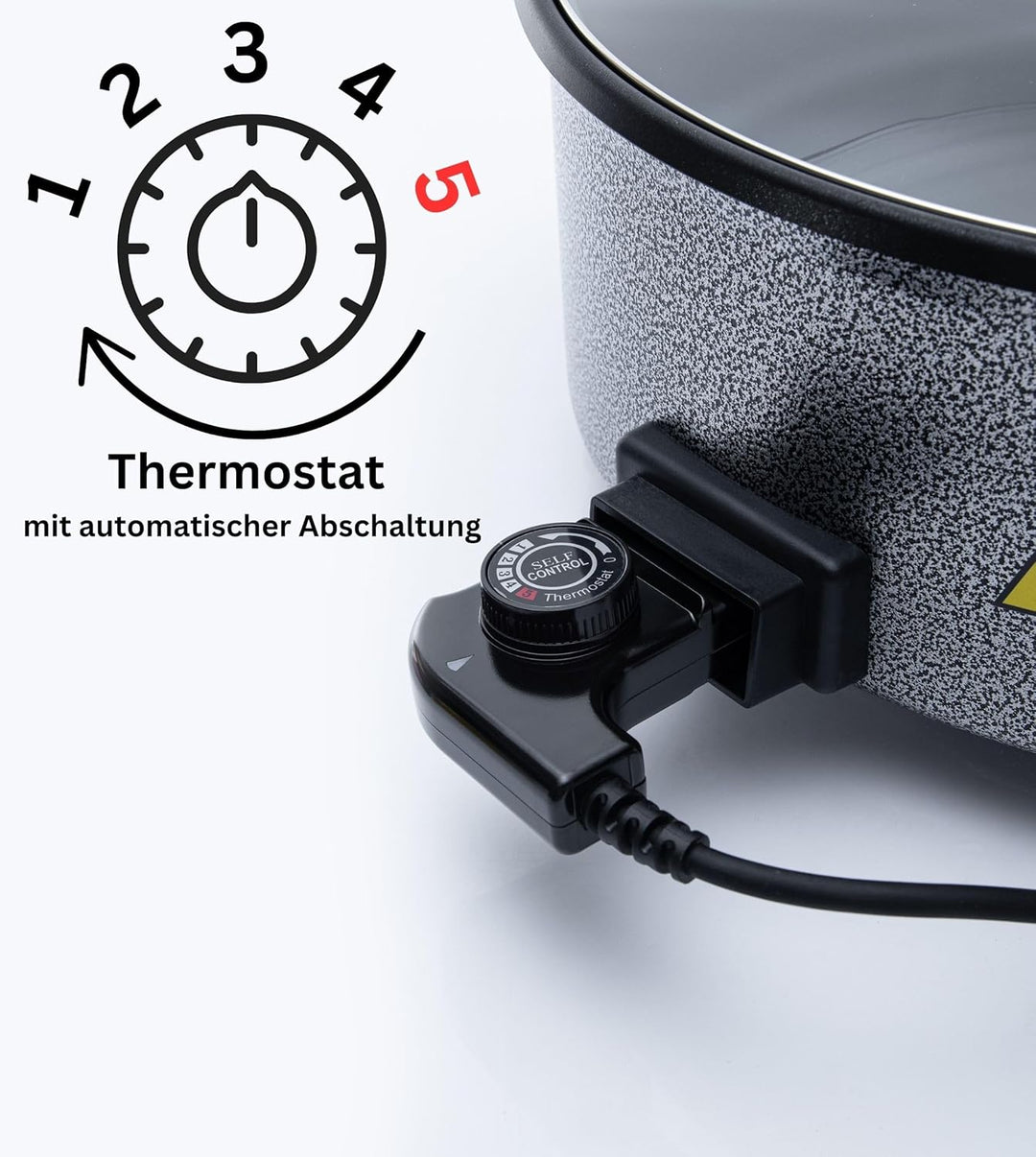 Partypfanne – elektrische Multipfanne mit Antihaftbeschichtung und Thermostat | 7 versch. grössen -