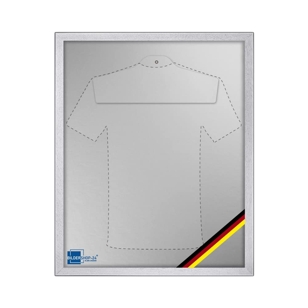Bildershop-24 Objektrahmen Trikotrahmen Vario inkl. Bügel und Passepartout 70x90cm Mattsilber Silber