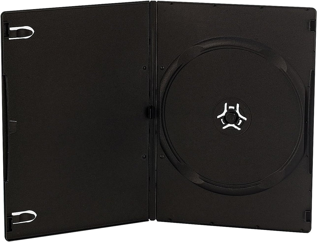 PEARL DVD Hüllen Slim: DVD Slim (7 mm) Einzel Box 50er-Set schwarz (Case, Leerhüllen, leer)
