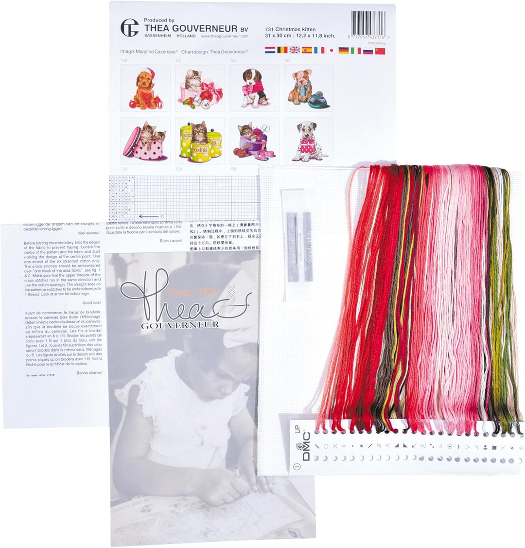 Thea Gouverneur - Kreuzstich-Set - WeihnachtsK?tzchen - Aida - 16 Count - F?r Erwachsene - 731A Weih