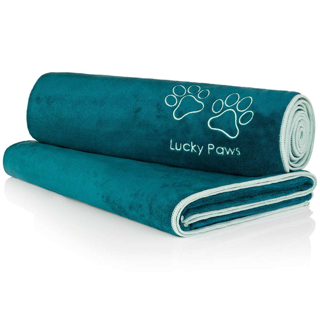 Lucky Paws® Hundehandtuch - 140x70cm XL Hundehandtuch extra saugfähig - schnell trocknend, luxuriös