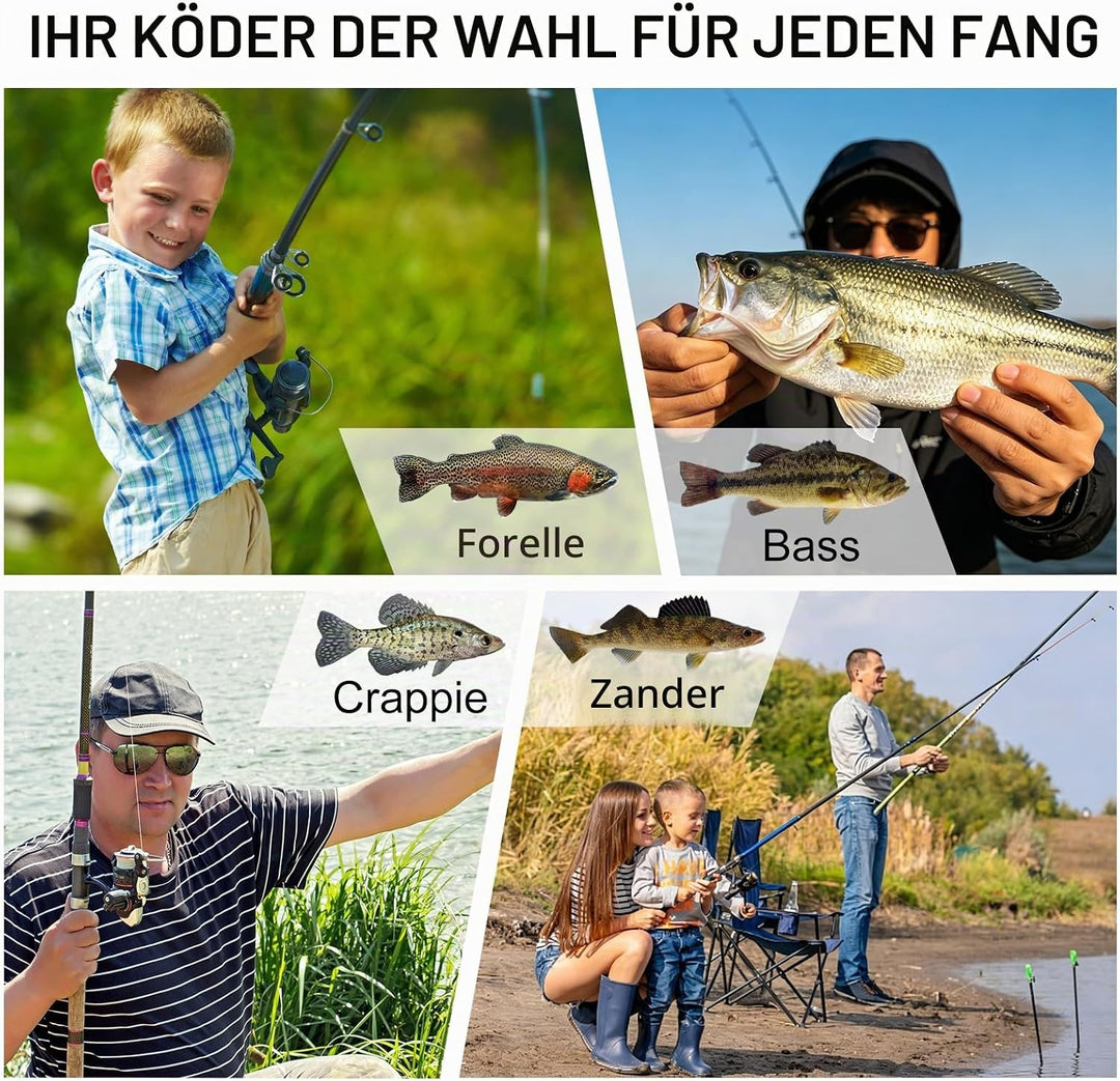 TRUSCEND Pre-Rigged Weichköder mit Kumho Haken, Realistisches Profil, Natürliche Bewegung und Strapa
