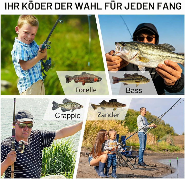 TRUSCEND Pre-Rigged Weichköder mit Kumho Haken, Realistisches Profil, Natürliche Bewegung und Strapa