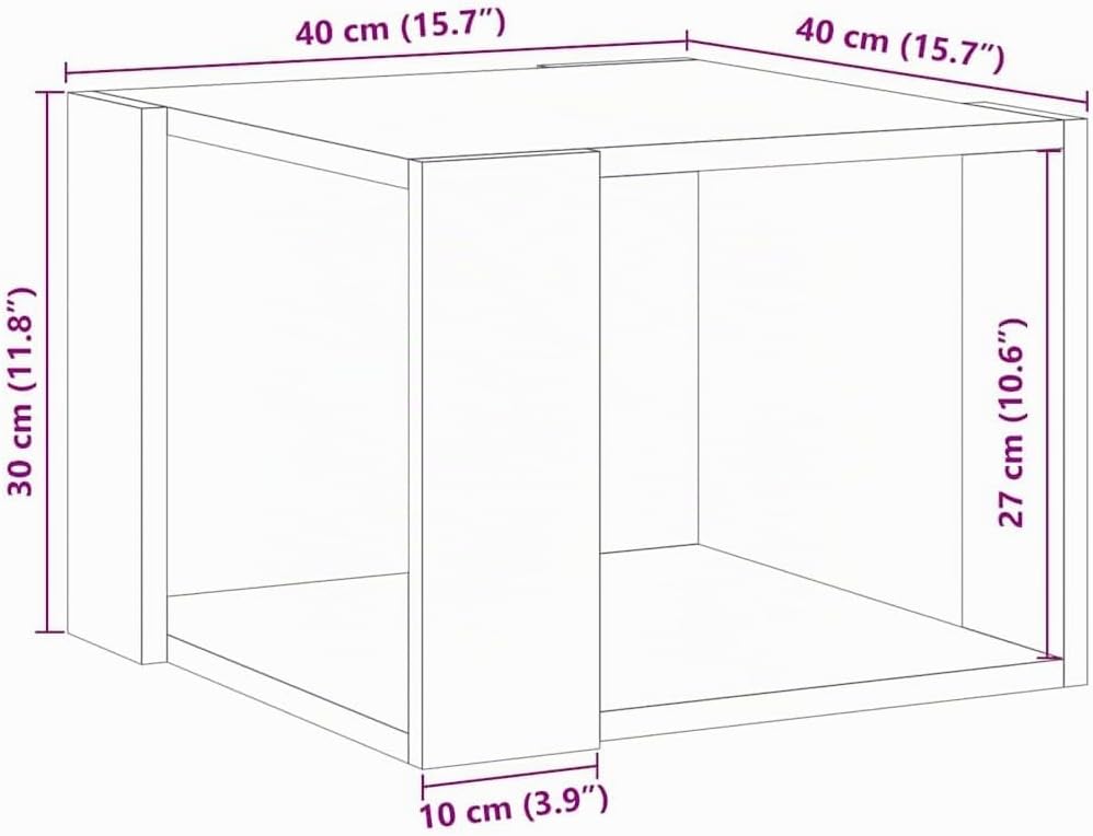 vidaXL Couchtisch Altholz-Optik 40x40x30 cm Holzwerkstoff, Beistelltisch, Wohnzimmertisch, Akzenttis
