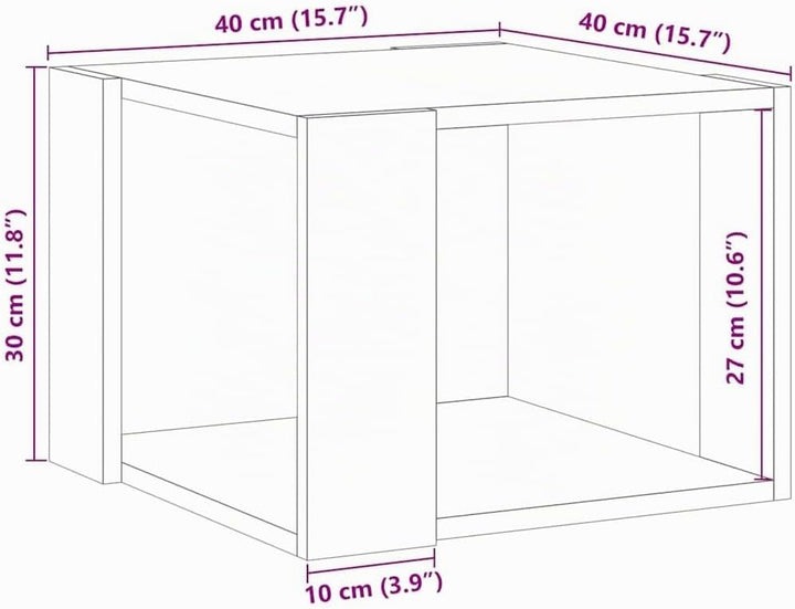 vidaXL Couchtisch Altholz-Optik 40x40x30 cm Holzwerkstoff, Beistelltisch, Wohnzimmertisch, Akzenttis
