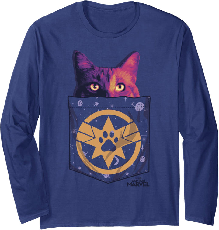 Marvel Captain Marvel Goose In Cosmic Pocket Langarmshirt