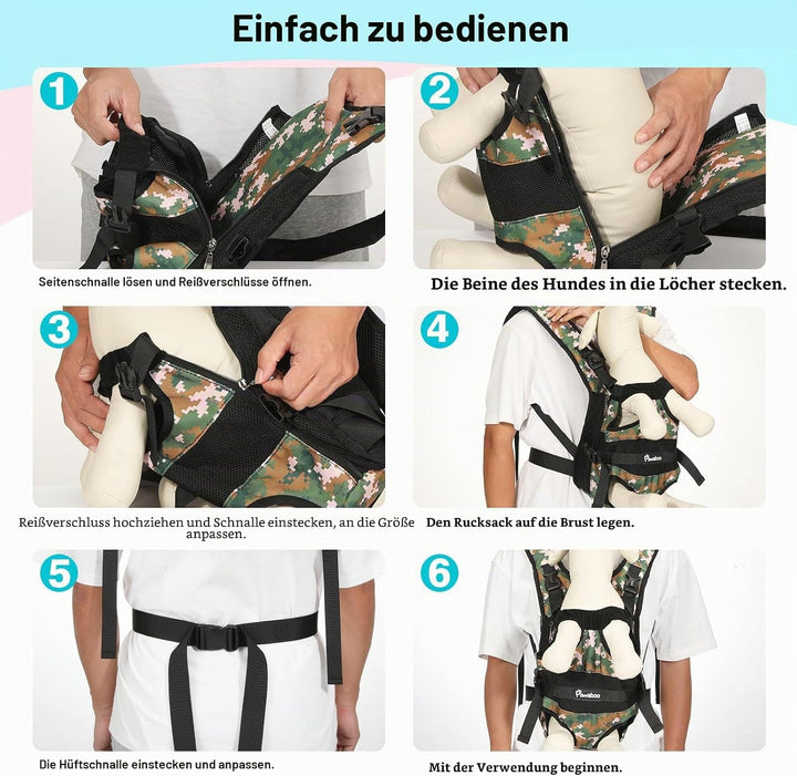 Pawaboo Haustier Rucksack Front Hund Tragetasche, Beinen heraus Rucksäcke Haustier, Verstellbar Hund