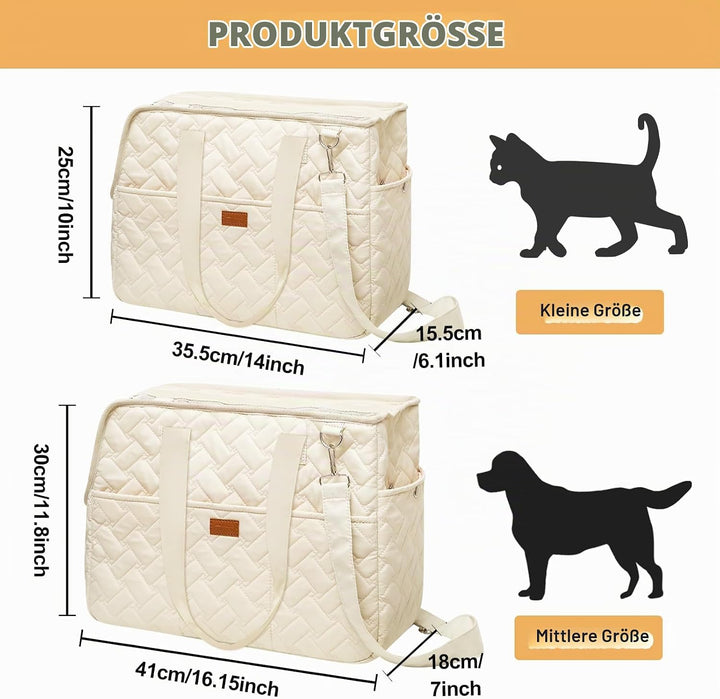 Hundetragetasche bis 5kg – Hundetasche für kleine Hunde Katze, Tragetasche Hund, faltbar, atmungsakt