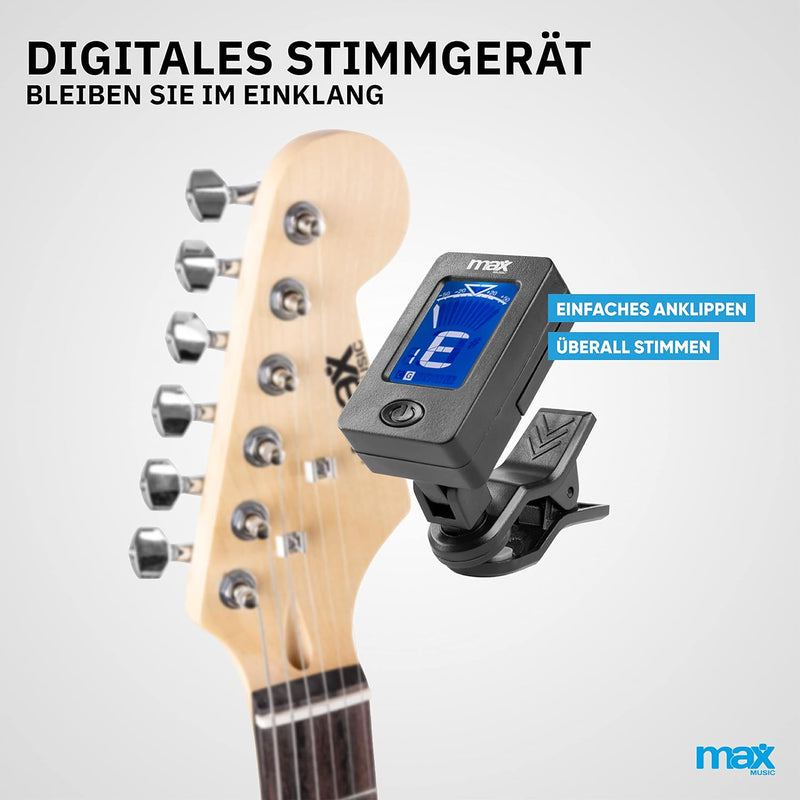 Max GigKit E Gitarre Set, E Guitar, Elektrogitarre mit Verstärker 40 Watt, Gitarrentasche, Plektrum,